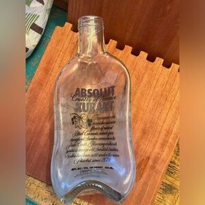 Slumped Melted Glass Kurant Absolut Bottle.